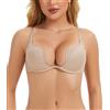 Oscrenia Reggiseno push up convertibile con ferretto scollatura a U a taglio basso per le donne, Zebra Beige, 5B