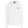 Emporio Armani EA7 Felpa da Uomo con Cappuccio Logo Series in Cotone Leggero (IT, Testo, XL, Regular, Regular, White/Black)
