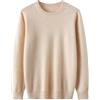ERFMFKL Maglione Pullover da uomo in lana merino girocollo a maniche lunghe tinta unita morbido e caldo, Beige, M