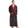 FashGudim Vestaglia uomo grande e alta in pile peluche lunga a tutta lunghezza per uomo, accappatoio con rever, caldo per l'inverno (nero e bordeaux, S/M)