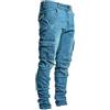 PHJTOMK Pantalon Cargo Uomo Slim Taglio Elastico Jeans Elasticizzati Classici Multi - Tasche Pantalone Da Trekking Da Lavoro Comodo E Leggero, Blu 2, S