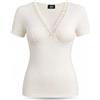 dolcecasabiancheria LIABEL Maglia Intima Donna Formaseno Manica Corta Cotone sulla Pelle e Lana Fuori Camiciola con Pizzo 5321 (IT, Testo, L, Regular, Regular)