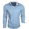 Subliminal Mode Camicia a Maniche Lunghe da Uomo | vestibilità Classica | Comoda e Facile da Lavare | Ideale per L'Ufficio e Le Uscite Informali S500 Blu Chiaro S