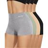 MIOTAN Set di 4 Mutandine da Donna in Cotone a Vita Alta, Elasticizzate e Traspiranti, Multicolore-C, L