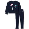 Champion Legacy Legacy Sweatsuits G - Graphic Ultralight Powerblend Fleece Crewneck Tuta sportiva, Blu Marino, 13-14 anni Bambina FW23