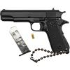 Zhongren 1911 Mini pistola tattica portachiavi 1: 3 in metallo a forma di pistola portachiavi con parti mobili Realistico pistola modello di pistola collezione ciondolo Charm per uomo Gift (nero)