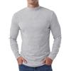 QIXING - Maglietta termica da uomo a maniche lunghe, con collo a mezza luna, in cotone, termica, indumento intimo, Grigio chiaro, XXL