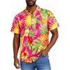 King Kameha Camicia Hawaiana Uomo Maniche Corte - Camicia Estiva Aloha con Stampa Ananas