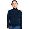 LAPASA Donna Maglia Termica Dolcevita L88 - Abbigliamento Termico Traspirante a Maniche Lunghe Fodera in Pile Strato Base Navy (Leggero) XS