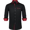 Enlision Camicia Uomo Nero Manica Lunga Regular Fit M, Camicia Elegante con Tessuto Antirughe No Stiro, Abbigliamento Formale Business Casual per Ufficio Matrimonio Cerimonia