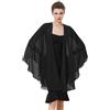 BEAUTELICATE Scialle Donna Elegante per Cerimonia Taglie Forti Chiffon Coprispalle Sheer Stola Donna per Matrimonio Estivo Sposa Abiti (Nero, Taglia Unica)