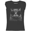 thedifferent New T-Shirt Donna Fiammata Gatto Occhiali Fashion Idea Regalo