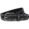 styleBREAKER Cintura unisex in pelle con borchie colorate,95cm / Nero