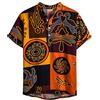 Xmiral Camicia Camicetta Uomo Etnico Manica Corta Casual Lino Cotone Stampa Hawaiana (M,6Giallo)