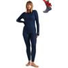 Merino.tech Completo Lana Donna Merinos - Intimo Termico Merino Maglia e Pantalone con Calzini Leggero, Medio, Pesante (Small, Lite 165 Navy)