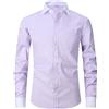 ATOFY - Camicia da uomo con polsino francese, vestibilità regolare, camicia formale da lavoro, a maniche lunghe, gemelli casuali, M