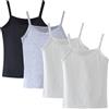 Lohhbve 4 Pack Bambini Classic Solid Camisole Undershirt per 2-10 Anni Ragazze del Bambino Cotone Racerback Tank Top Multipack