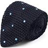 BRERA 67 Cravatta Uomo Blu Pois Azzurro Elegante | Cravattino per Completo 150x7 | Cravatte Slim per Vestito da Cerimonia e per Abiti da Lavoro