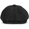 KeepSa Coppola Newsboy cap Baker Boy - 8 Pannelli Peaky Herringbone Tweed Gatsby Hat Ivy Cappellino Irlandese per Uomo e Donna, Nero, 59-60