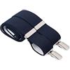 GS BRACES Plain Trouser Braces 35mm Wide Elastic 4 Strong Silver Clips Assorted Sizes up to 4XL and 22 Colours Adjustable