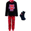 Marvel Spiderman Pigiama per Ragazzi, T-Shirt e Pantaloni Lunghi in Velluto, Pigiama 2 Pezzi e Calzini Antiscivolo, Regalo per Bambino, Taglia 3 Anni | Rosso
