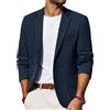 PJ PAUL JONES Giacca sportiva da uomo, casual, in cotone e lino, leggera, con 2 bottoni, sfoderata