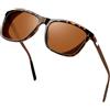 KANASTAL Occhiali da Sole Marroni Tartarugati Donna Uomo Polarizzati Leopardati Maculati Tartaruga Vintage Quadrati Retrò Classici UV400 Brown Sunglasses -Marrone Leopardo
