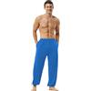 HOEREV Uomo Donna Super Soft Yoga Pantaloni Taiji Lounge Pant, Blu Lago, XXXL