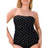 Ocean Blues Tankini da donna senza spalline, con controllo della pancia, solo top