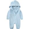 Alunsito Neonato Bambina Pagliaccetto One Piece Manica lunga Orso Orecchio Felpa con cappuccio Tuta Bambino Primavera Autunno Body