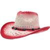 Carnavalife Cowboy/Cowgirl Cappello di paglia Panama con fascia occidentale unisex Taglia unica Uomo Donna Estate Coachella Spiaggia in stile country brasiliano Bohemian Indiana Natural Raffia, Taglia unica