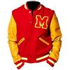 Aksah Fashion Michael Jackson MJ Red Yellow Thriller Giacca Baseball Varsity Jacket Uomo, Rosso, XL