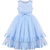Sunny Fashion Vestito Bambina Senza Maniche Rosso Palla Toga Nozze Festa Pageant 6-12 Anni