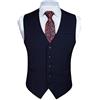 Enlision Gilet da Abito da Uomo Slim Fit Tinta Unita Cotone Panciotto Elegante Casual Moda Smanicato Scollo a V Matrimonio Formale Lavoro Cerimoni Blu navy XL