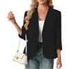 GRECERELLE Blazer da donna con maniche a 3/4, giacche da donna, eleganti cardigan con risvolto dentellato, ufficio, lavoro, cappotti da sposa, capispalla causale con tasche, bottoni