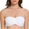 MELENECA Donna Minimizer Reggiseno Senza Spalline Invisibile con Ferretto Senza Imbottito Bianco 2F