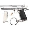 Zhongren Tactical Mini Pistola Keychain 1: 3 Metal Pistol Shape Key Chain con parti mobili Realistico Gun Model Collection Pendant Bag Charm per gli uomini Army Fan Boyfriend Gift (Argento)