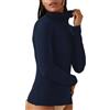 JADEA Maglia Donna Dolcevita Manica Lunga in Modal e Cashmere, Nero, S
