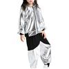 Yyyuluo Ragazze 2Pz Vestiti Hip Hop Bambini Danza di Strada Vestito Ragazzi Paillettes Ballo Sala da Ballo Moderno Abbigliamento Jazz Top Pantaloni Set di Costumi (Taglie più Piccole)