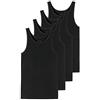 Schiesser Canottiera da uomo senza maniche, confezione da 2 pezzi, 95/5 Box - 176038, 4 x nero, L