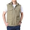 TienNew Gilet da uomo ad asciugatura rapida, Gilet da pesca, con cappuccio, multifunzione, con molte tasche, per pesca, caccia, campeggio M-4XL