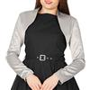 BlackButterfly Formale Raso a Maniche Lunghe Bolero (Argento, 2XL)