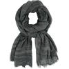 DAMILY Moda Uomo Sciarpa Pieghettato A Righe Confortevole Cotone Lino Inverno Scialle Sole, grigio, 190cm*80cm/70cm