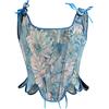 Antermaxier Donne Vintage floreale stampa gilet fiore ricamo modello stretto coulisse Tie-up serbatoio Bustier Corsetto