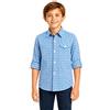 Bienzoe Ragazzi Cotone Plaid Roll Up Camicie Blu/Azzurro 11/12