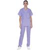 T.H. Service Divisa Sanitaria Scollo a V Senza Taglio Unisex | Medico, Infermiere, OSS (XS, Glicine)