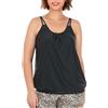 Ocean Blues Costume da Bagno da Donna, Top Tankini Taglie Forti, Taglio Largo, Blouson Tankini, Nero , XL