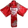 ZNLFS Vestaglia da Donna Kimono Giapponese Tradizionale, Abito Kimono Giapponese per Halloween, Costume Cosplay Geisha Yukata, Rosso, Taglia unica