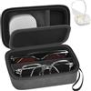 GWCASE Organizer per occhiali da viaggio e custodia per lenti a contatto, slot regolabili, specchio integrato, pinzette, bottiglia per soluzione e cinturino da polso, universale, adatto per ciglia