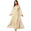 Aibaowedding Abiti musulmani da donna abito da sera stile Dubai Kaftano in lunghezza intera ricamo stampa floreale abiti islamici turchi marocchini abito da sposa serata, XS